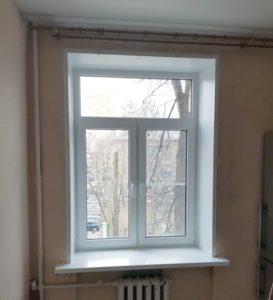 Двухстворчатое противопожарное окно с фрамугой / серия FRM1059